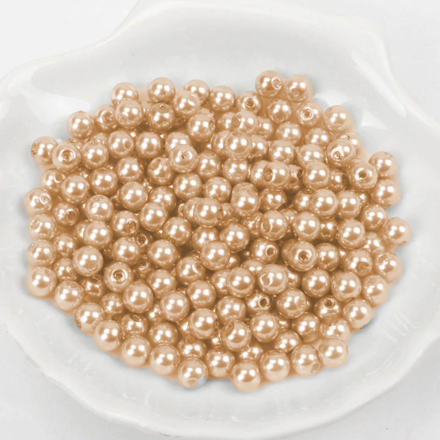 50 Perlen 10mm Orange Perle mit Loch Tischdeko rund Dekoperlen Wachsperlen 