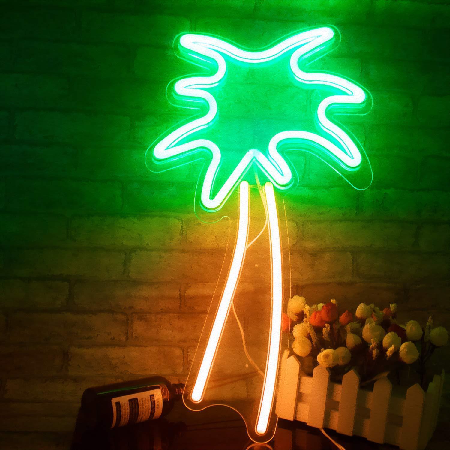 Kokospalme LED Leuchtreklame Batterie USB Nachtlicht Dekoration Kinderzimmer 