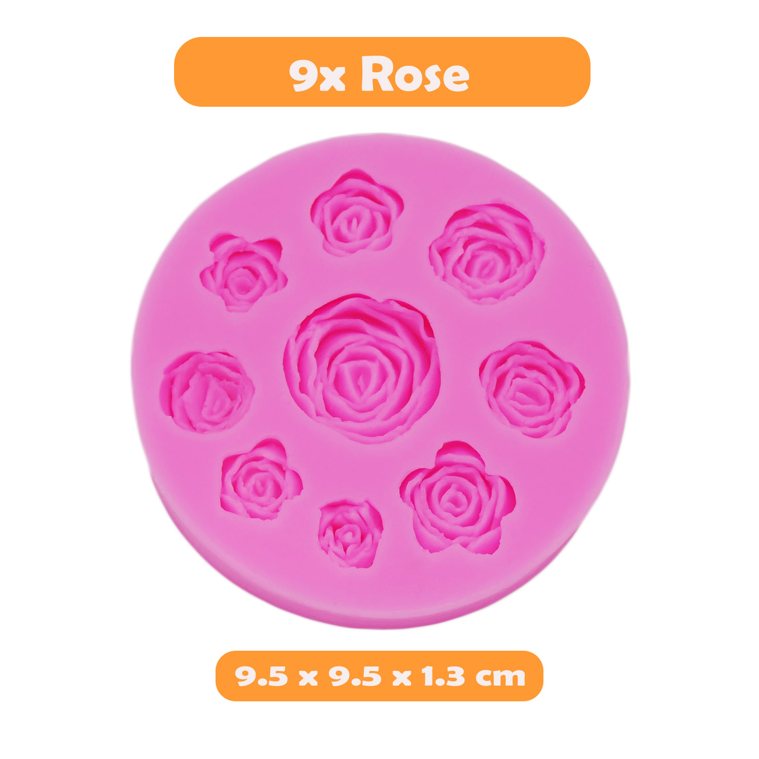 Rosa SIMUER 3D Blumen Form Silikon Backform Fondant Ausstechform Kuchen Fondant Dekorieren Schokoladenform DIY handgefertigt Tools 5 Stück